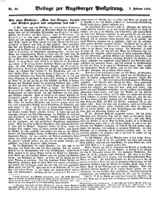 Augsburger Postzeitung Mittwoch 7. Februar 1855