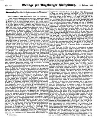 Augsburger Postzeitung Samstag 10. Februar 1855