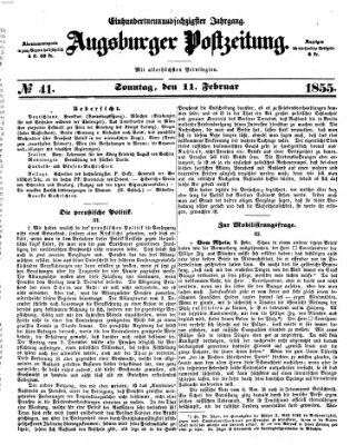 Augsburger Postzeitung Sonntag 11. Februar 1855