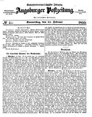 Augsburger Postzeitung Donnerstag 15. Februar 1855