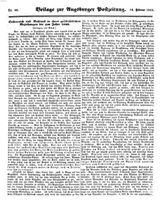 Augsburger Postzeitung Freitag 16. Februar 1855