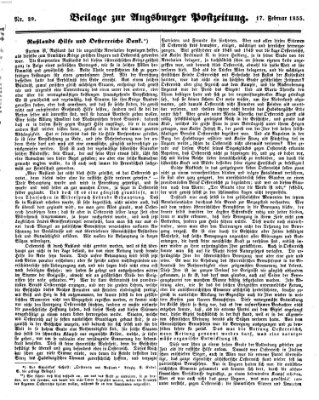 Augsburger Postzeitung Samstag 17. Februar 1855