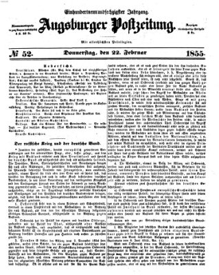 Augsburger Postzeitung Donnerstag 22. Februar 1855