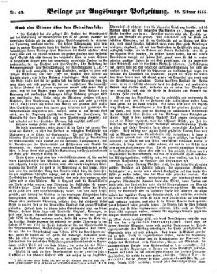 Augsburger Postzeitung Donnerstag 22. Februar 1855