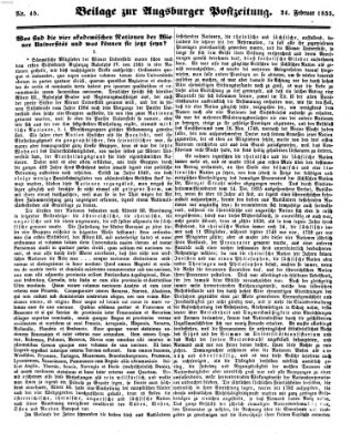 Augsburger Postzeitung Samstag 24. Februar 1855