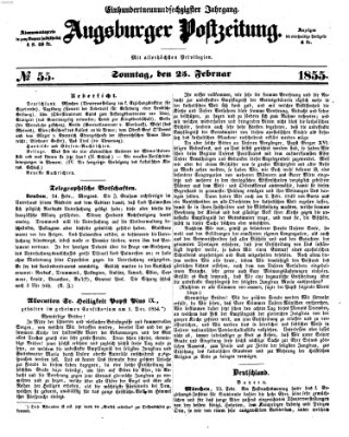 Augsburger Postzeitung Sonntag 25. Februar 1855