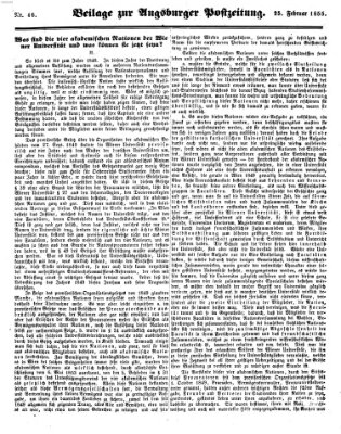 Augsburger Postzeitung Sonntag 25. Februar 1855