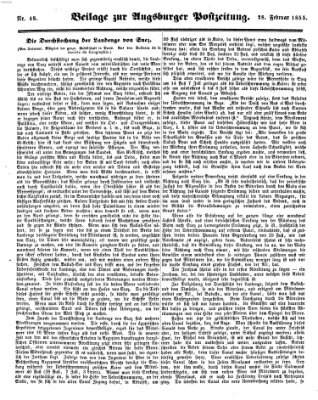 Augsburger Postzeitung Mittwoch 28. Februar 1855