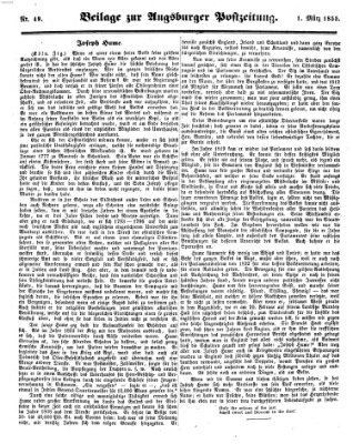 Augsburger Postzeitung Donnerstag 1. März 1855