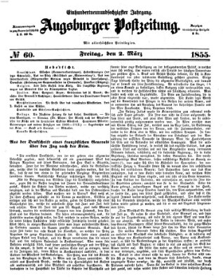 Augsburger Postzeitung Freitag 2. März 1855