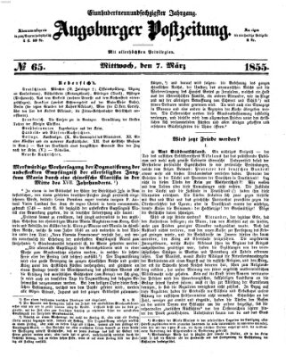 Augsburger Postzeitung Mittwoch 7. März 1855