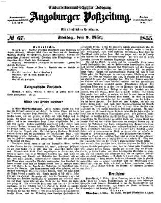 Augsburger Postzeitung Freitag 9. März 1855