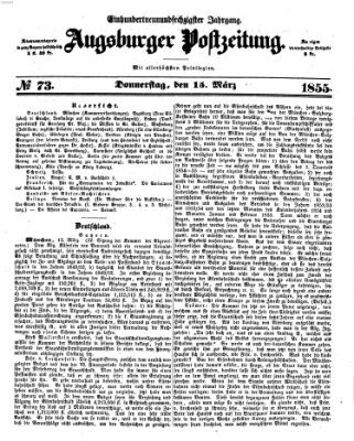 Augsburger Postzeitung Donnerstag 15. März 1855