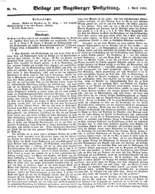 Augsburger Postzeitung Sonntag 1. April 1855