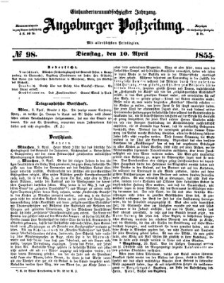 Augsburger Postzeitung Dienstag 10. April 1855