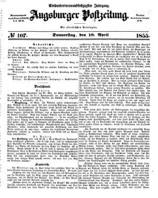 Augsburger Postzeitung Donnerstag 19. April 1855