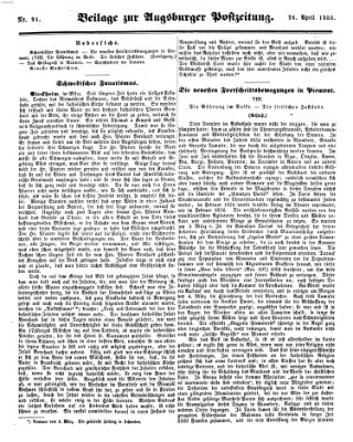 Augsburger Postzeitung Donnerstag 26. April 1855