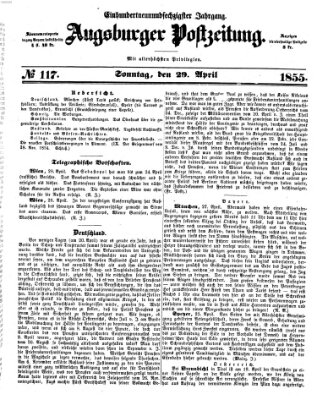 Augsburger Postzeitung Sonntag 29. April 1855