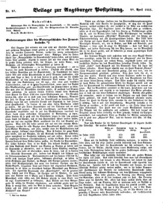 Augsburger Postzeitung Sonntag 29. April 1855