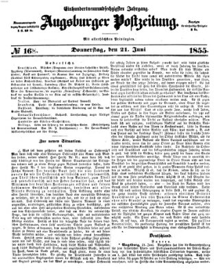 Augsburger Postzeitung Donnerstag 21. Juni 1855