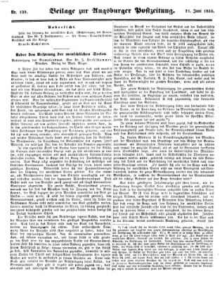 Augsburger Postzeitung Donnerstag 21. Juni 1855