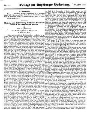 Augsburger Postzeitung Samstag 23. Juni 1855
