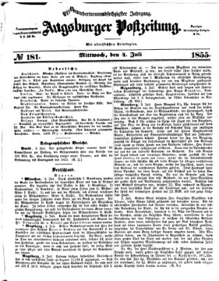 Augsburger Postzeitung Mittwoch 4. Juli 1855