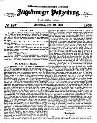 Augsburger Postzeitung Dienstag 10. Juli 1855