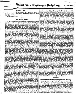 Augsburger Postzeitung Mittwoch 11. Juli 1855