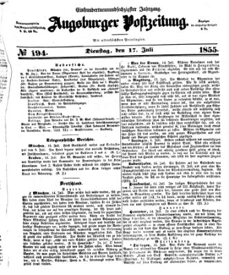 Augsburger Postzeitung Dienstag 17. Juli 1855