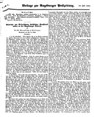 Augsburger Postzeitung Sonntag 22. Juli 1855