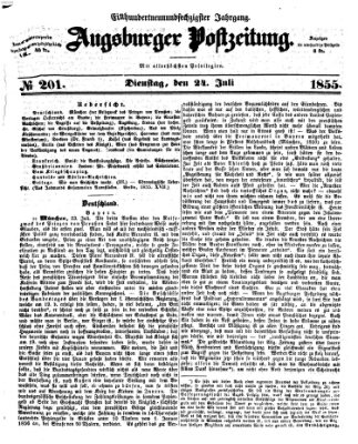 Augsburger Postzeitung Dienstag 24. Juli 1855