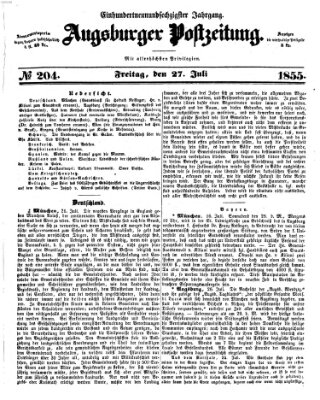 Augsburger Postzeitung Freitag 27. Juli 1855