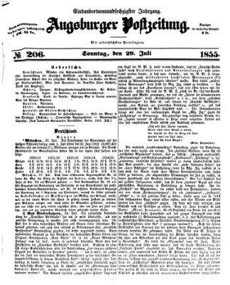 Augsburger Postzeitung Sonntag 29. Juli 1855