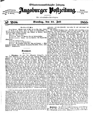 Augsburger Postzeitung Dienstag 31. Juli 1855