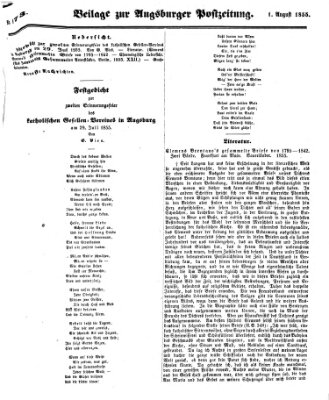 Augsburger Postzeitung Mittwoch 1. August 1855