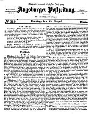 Augsburger Postzeitung Sonntag 12. August 1855