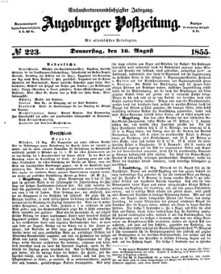 Augsburger Postzeitung Donnerstag 16. August 1855