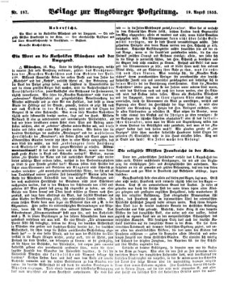 Augsburger Postzeitung Sonntag 19. August 1855