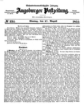 Augsburger Postzeitung Montag 27. August 1855