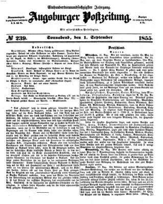 Augsburger Postzeitung Samstag 1. September 1855