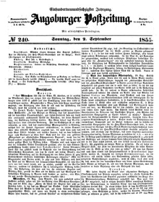 Augsburger Postzeitung Sonntag 2. September 1855