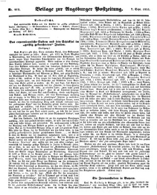 Augsburger Postzeitung Freitag 7. September 1855