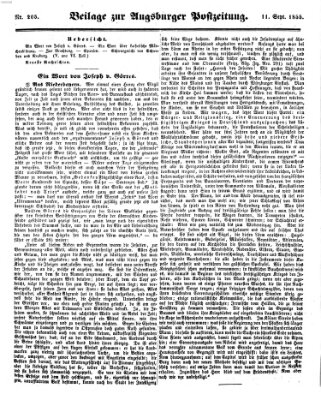 Augsburger Postzeitung Dienstag 11. September 1855