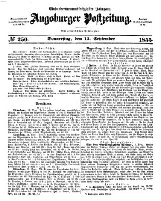 Augsburger Postzeitung Donnerstag 13. September 1855