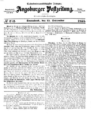 Augsburger Postzeitung Samstag 15. September 1855