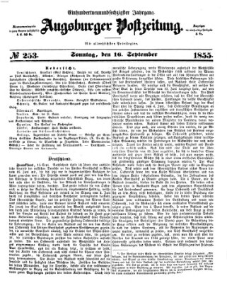 Augsburger Postzeitung Sonntag 16. September 1855