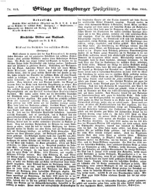 Augsburger Postzeitung Mittwoch 19. September 1855