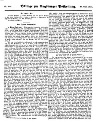 Augsburger Postzeitung Freitag 21. September 1855