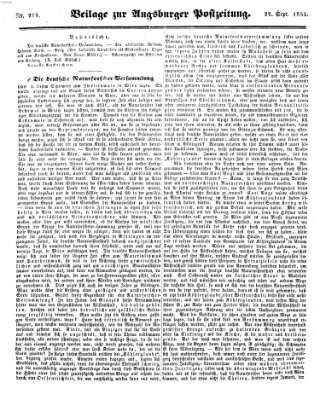 Augsburger Postzeitung Samstag 22. September 1855